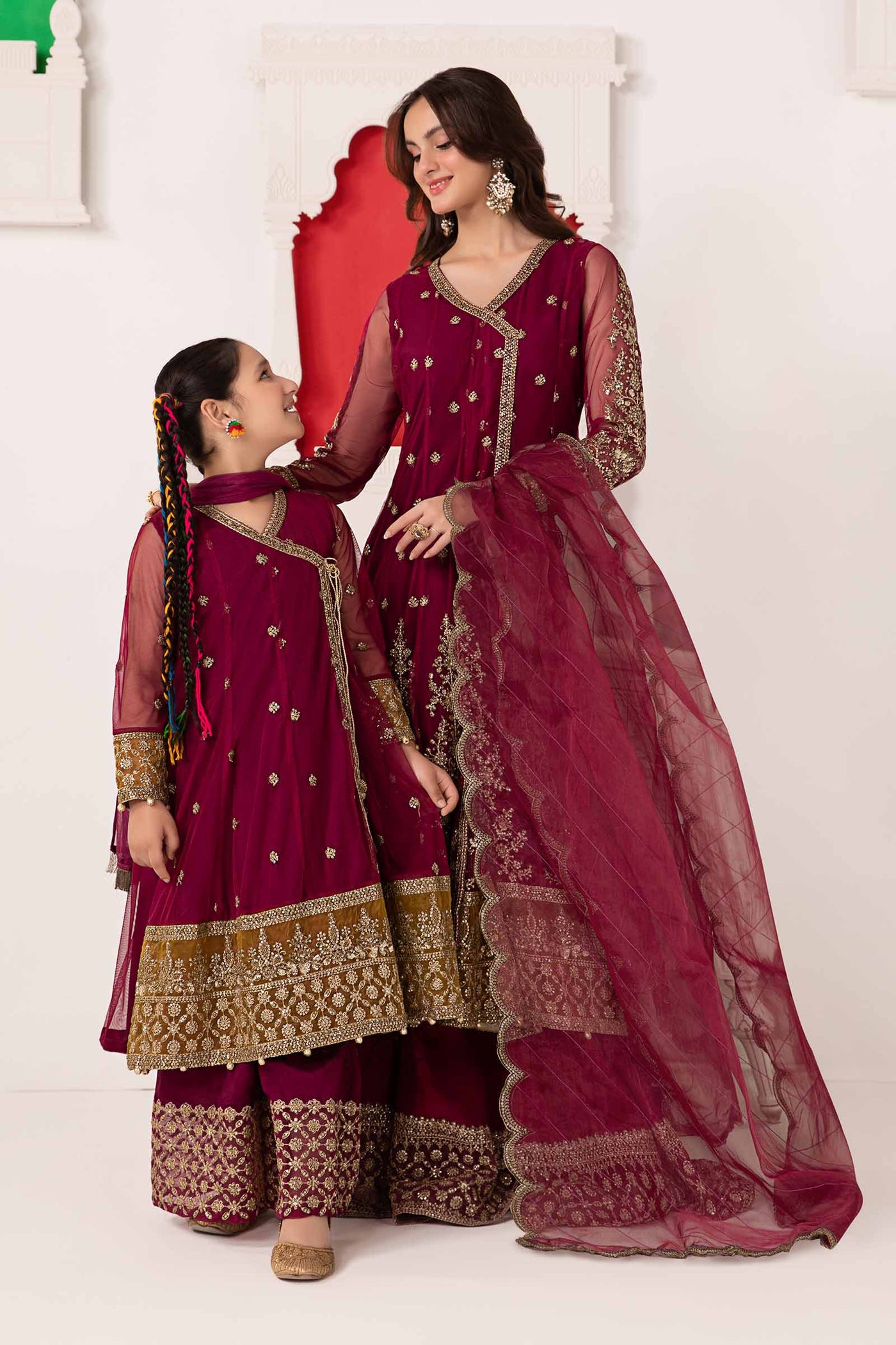 3 PIECE EMBROIDERED NET SUIT | MKS-EA24-36