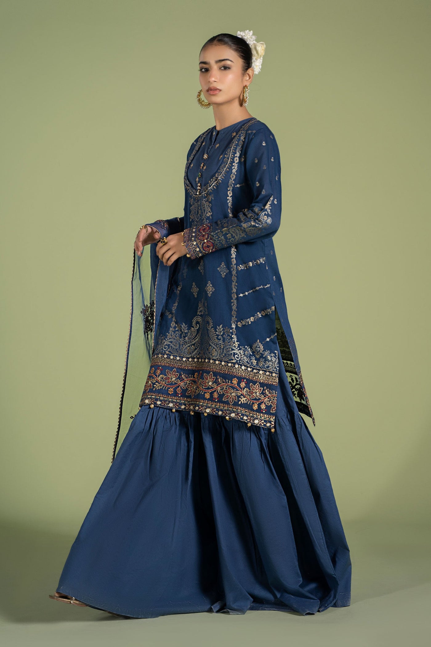 3 PIECE EMBROIDERED JACQUARD BROSHIA SUIT | DW-EF24-15