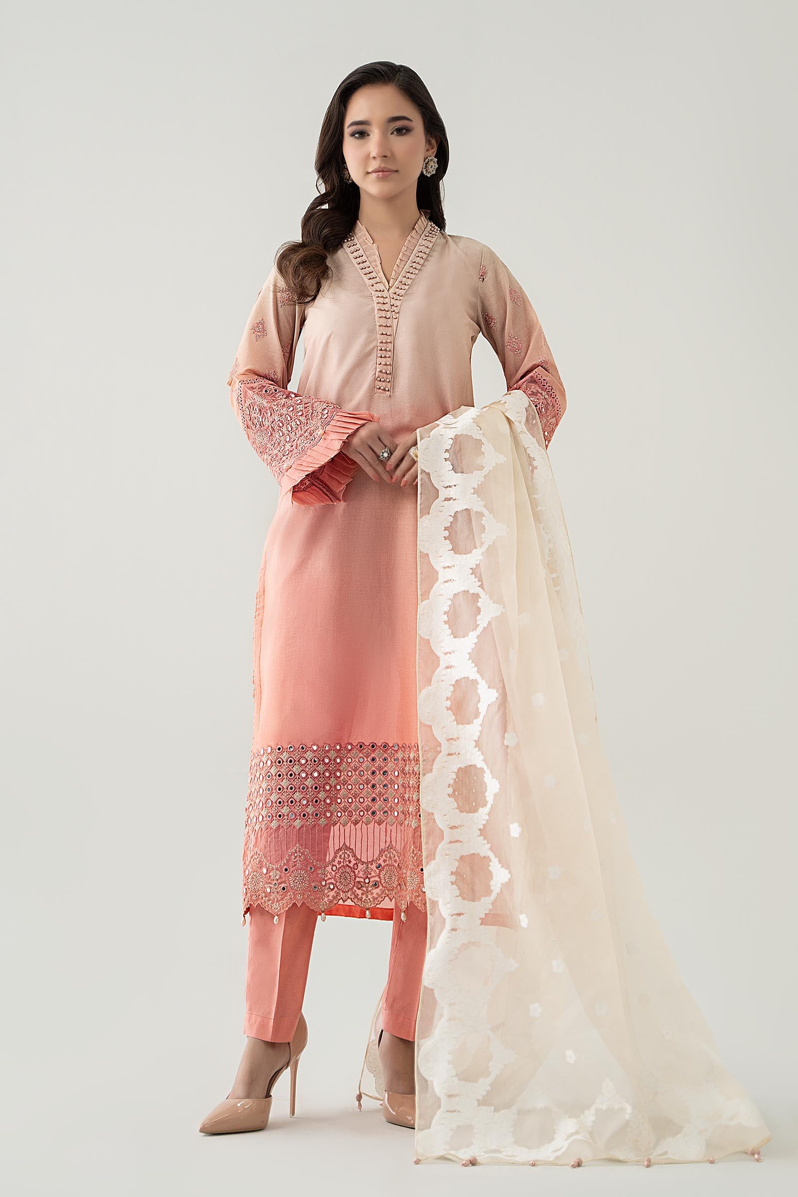 Maria B 3 Piece Dyed Lawn Suit | Dw-Ea24-18-18 main image 0