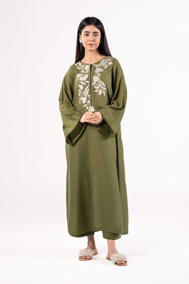 2 Pc Embroidered Karandi Suit  MBCS88B-ESM-OGN