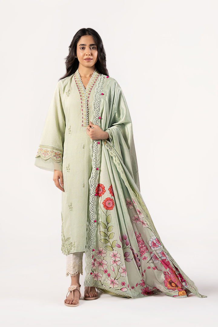 2 Pc Embroidered Lurex Texture Suit All Products MBCS114-ESM-PHO