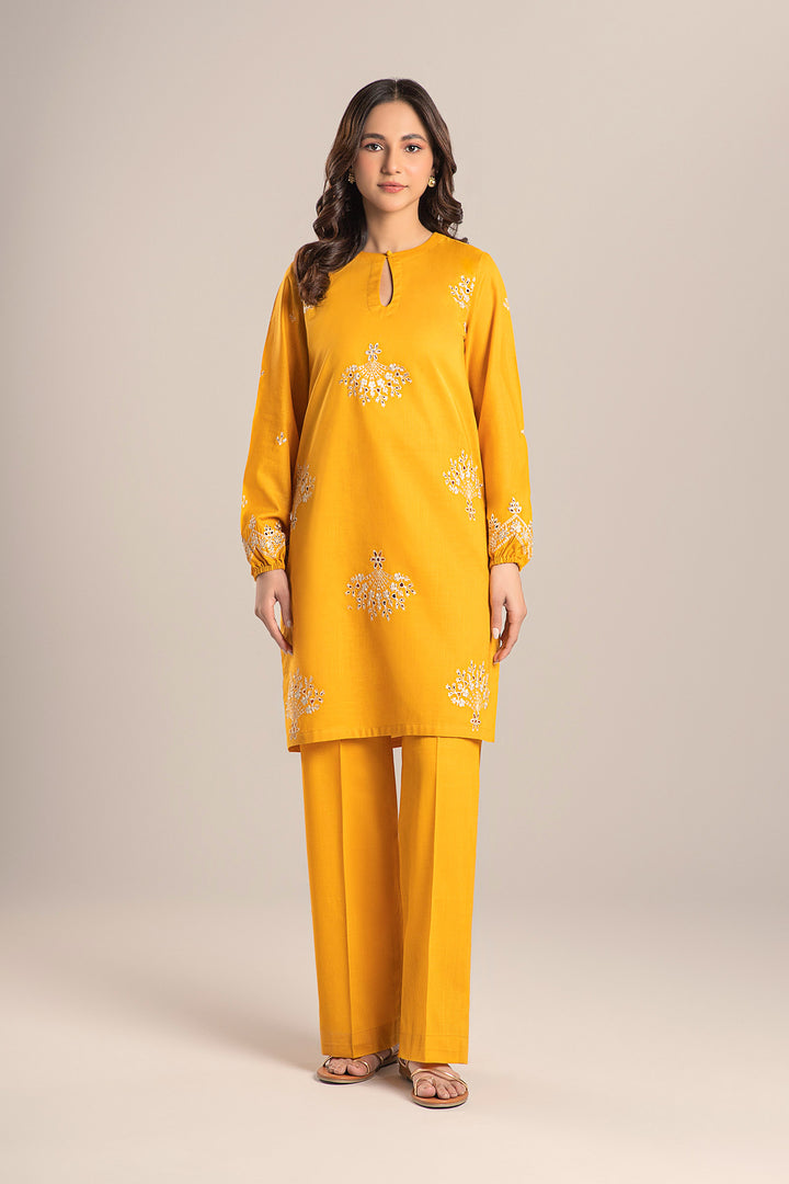 2 Pc Embroidered Crosshatch Lawn Suit All Products MBCS123-ESM-MTD