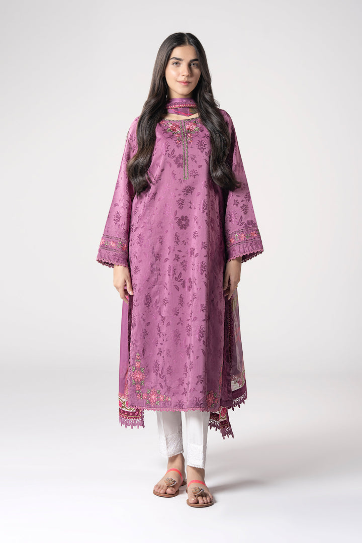 2 Pc Embroidered Self Textured Dobby Viscose Suit All Products MBCS125-ESM-PRP