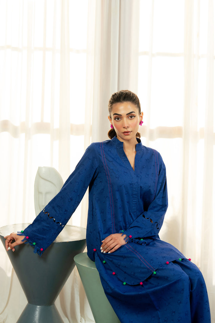 2 Pc Dyed Jacquard Viscose Suit  MBCS089-ESM-EBU
