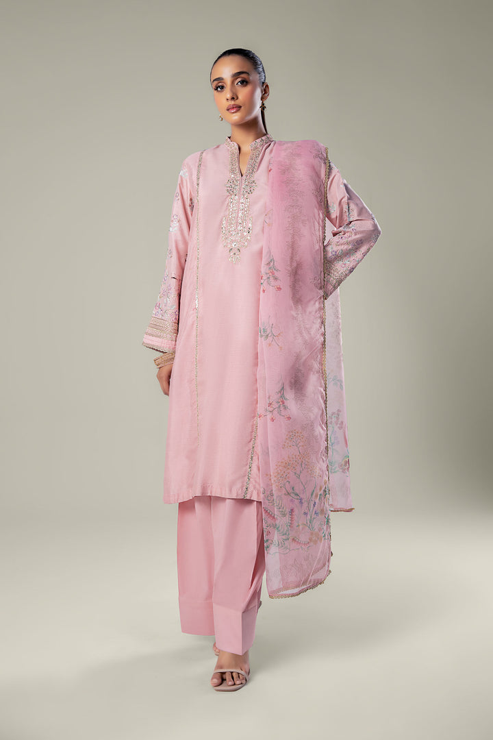 2 Pc Embroidered Khaddi Silk Suit  MBWF022-ESM-TPN