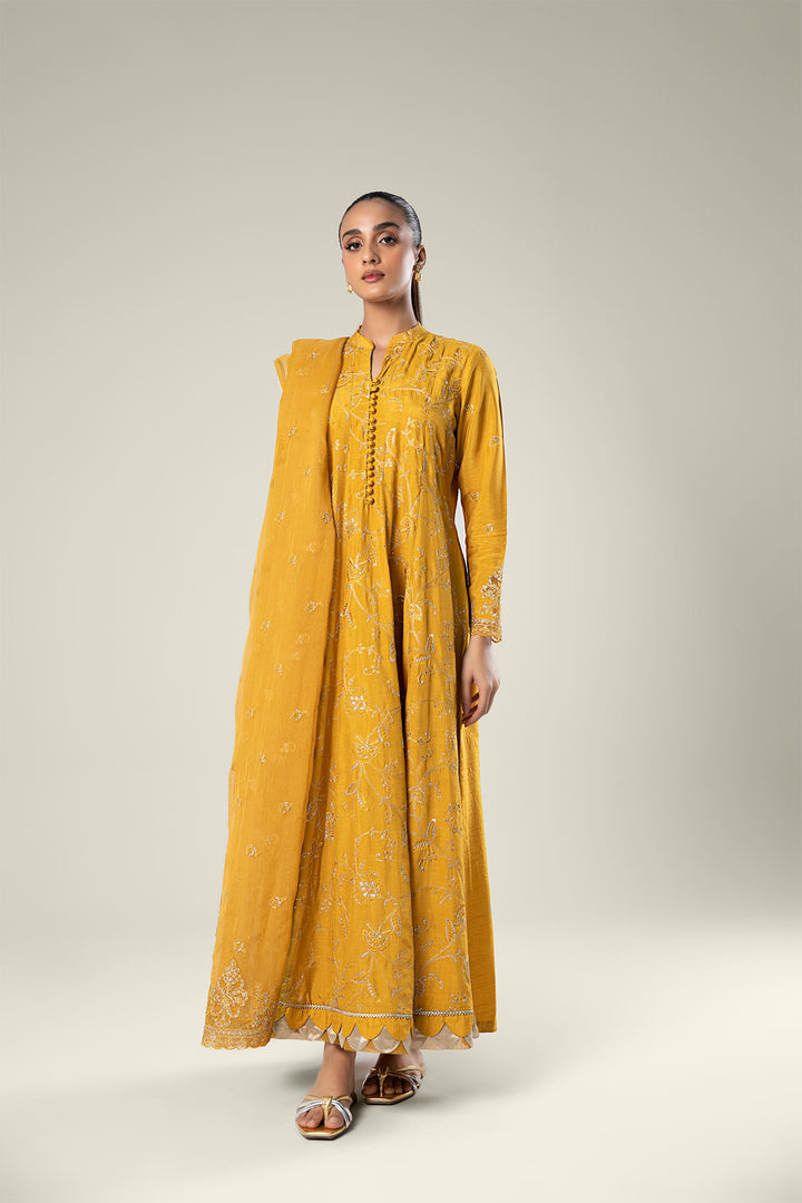 2 Pc Embroidered Raw Silk Suit  MBWF035-ESM-MTD