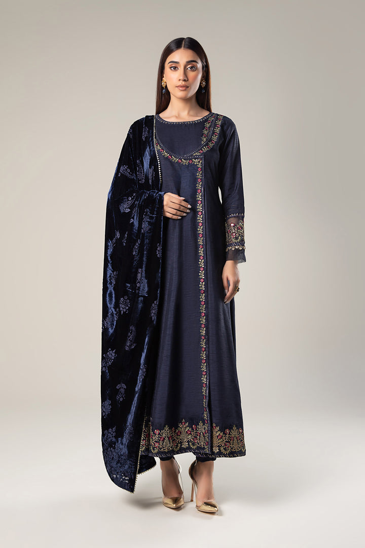 2 Pc Embroidered Raw Silk Suit  MBWF027-ESM-NBU