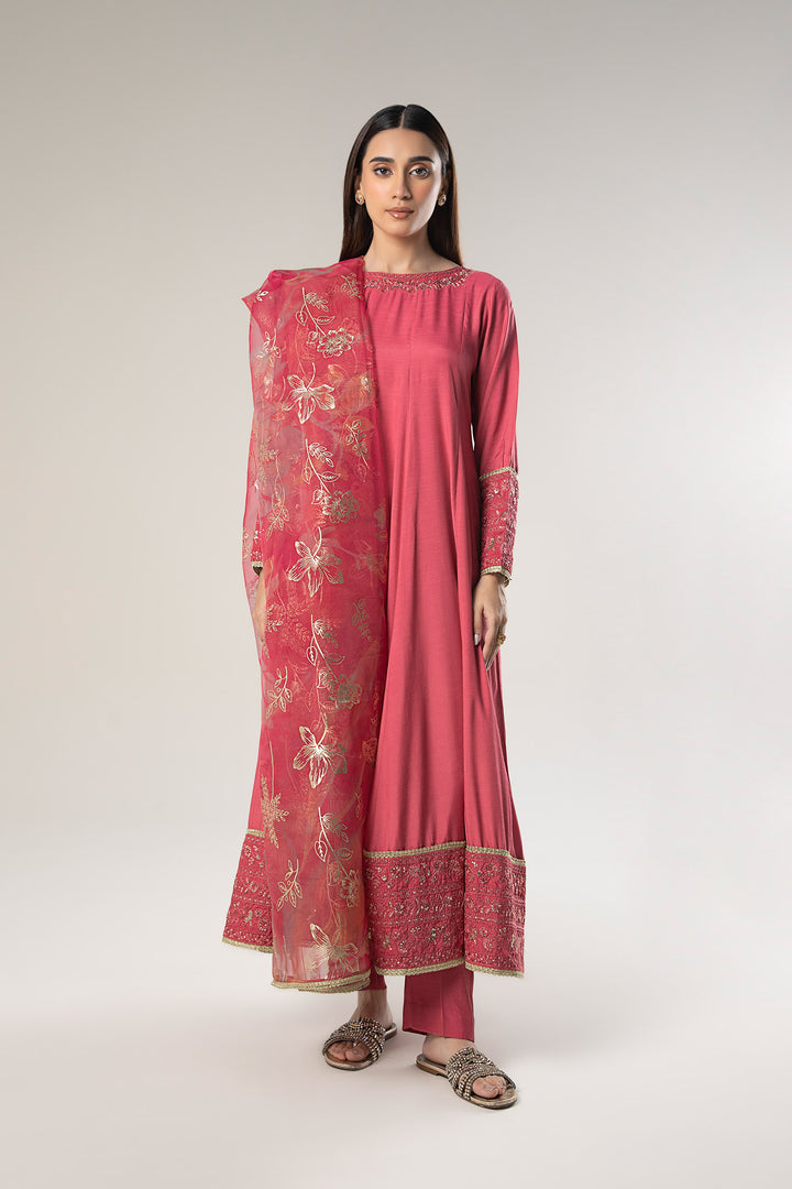 2 Pc Embroidered Raw Silk Suit  MBWF048-ESM-CPK