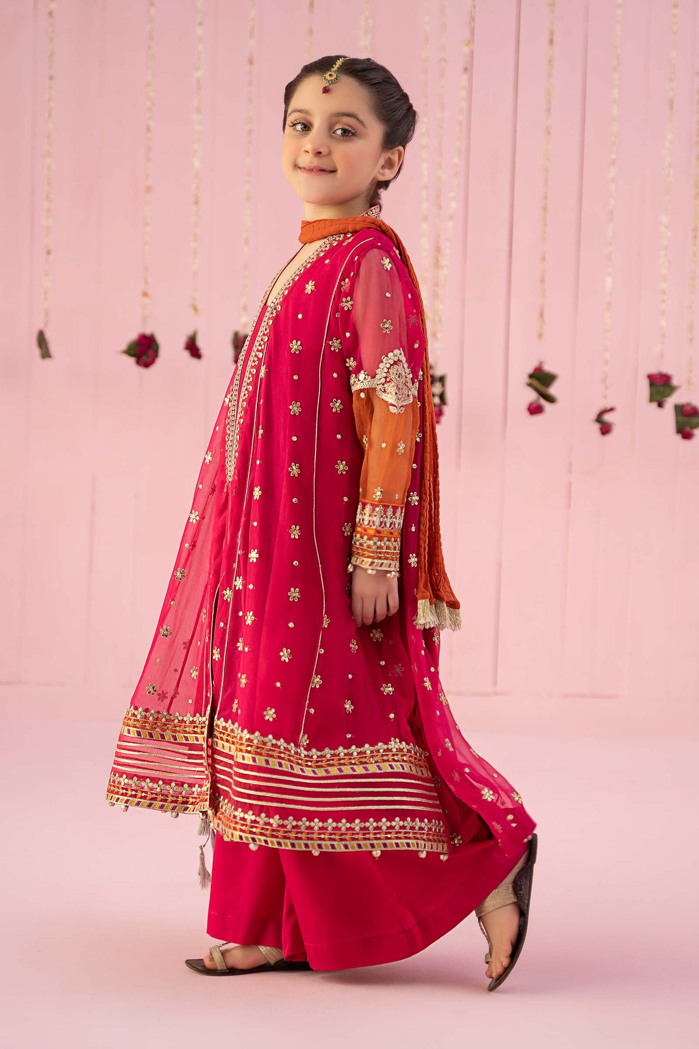 3 PIECE EMBROIDERED CHIFFON SUIT | MKS-EF24-02