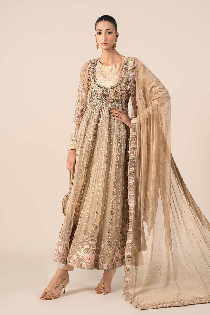 3 Piece Embroidered Organza Suit All Products SFF2543-ESM-COF