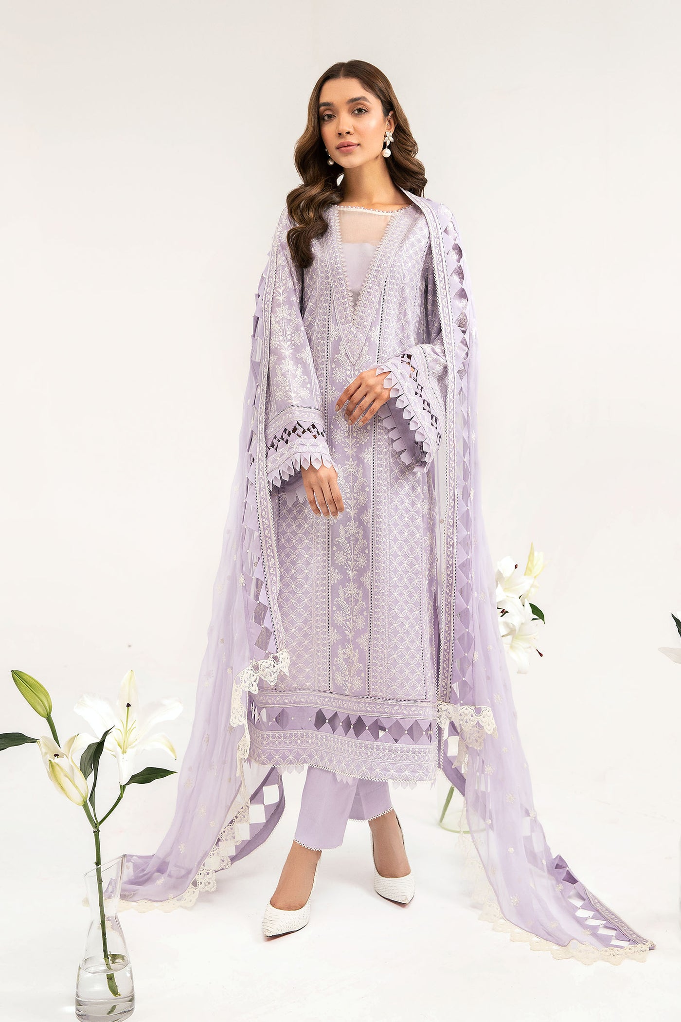 M.Luxe Fabrics Dupatta Lilac LF-411-D