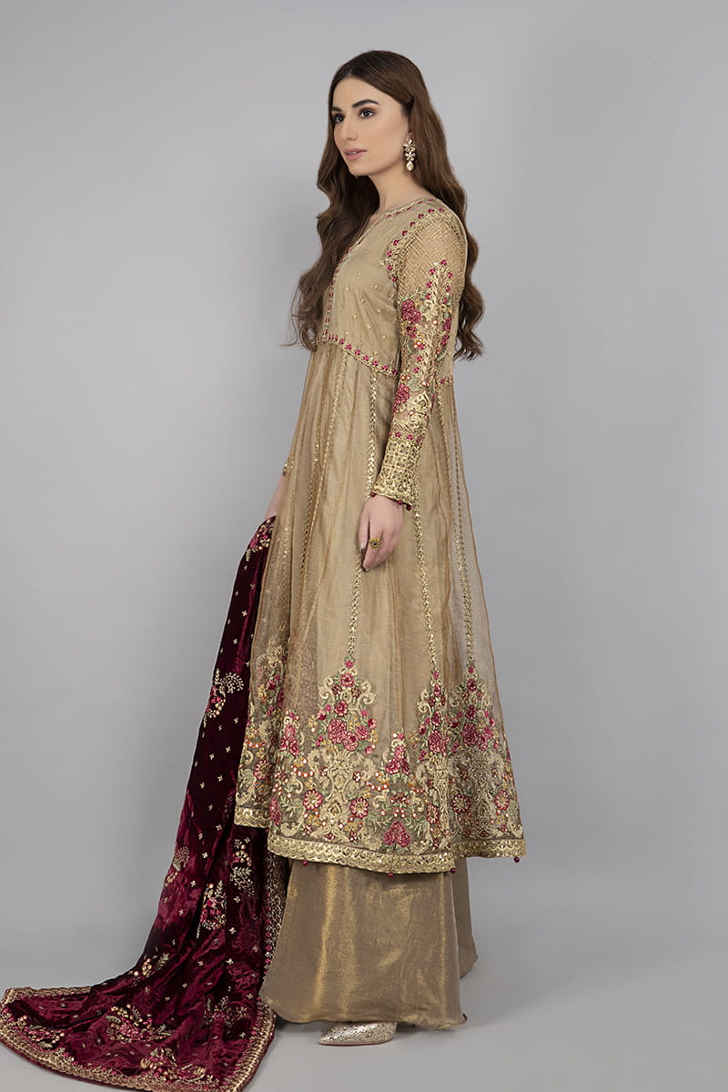 maria b golden dress Maria B