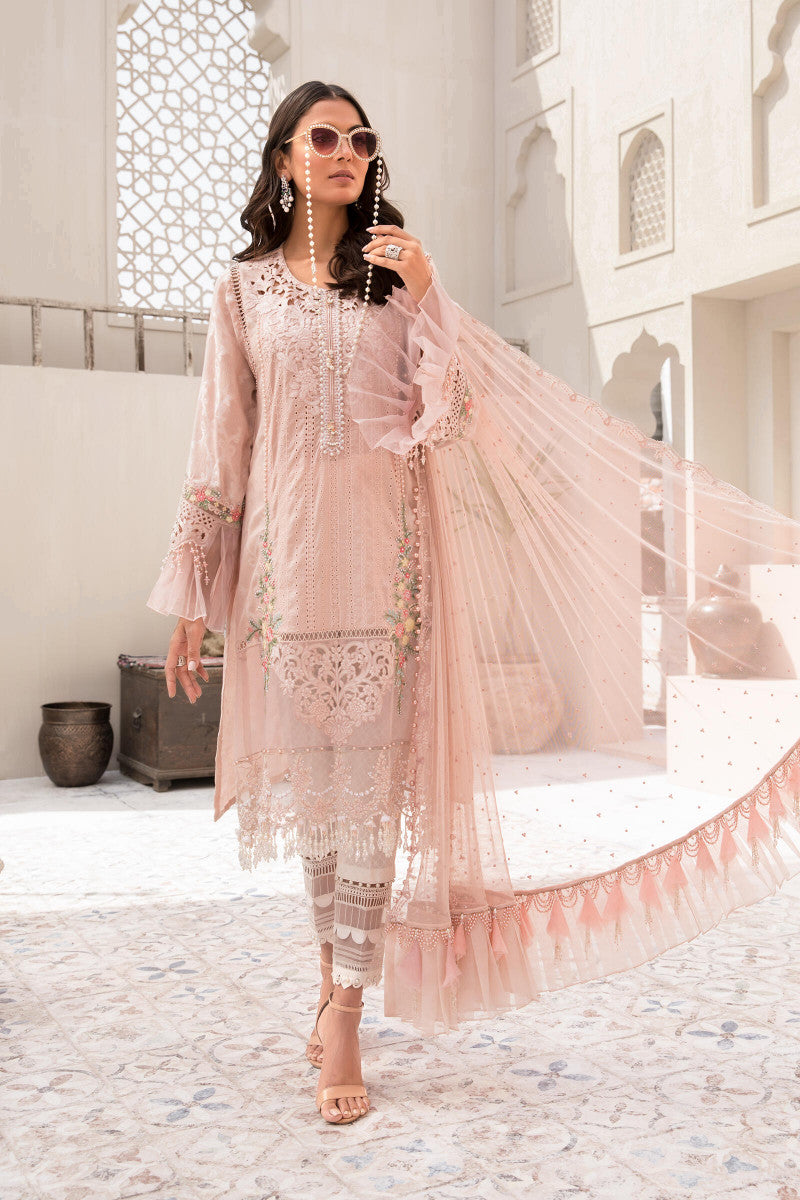 maria b pink dress Maria.B (D2603A) Embrace soft pastel pink charm with delicate embroidery and organza accents in this 3piece lawn ensemble. Perfect for Eid and festive gatherings, it radiates effortless grace and timeless style