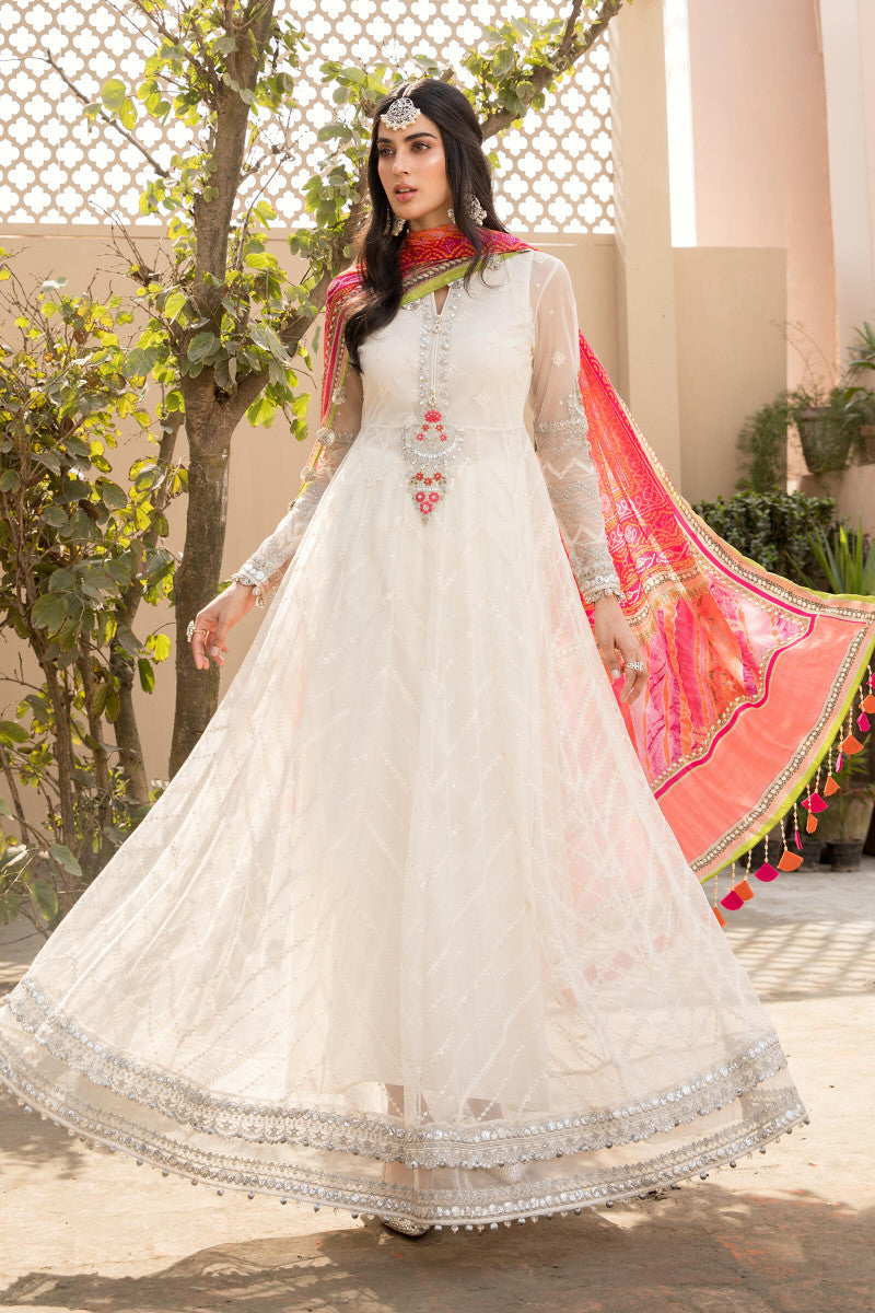 maria b white and pink dress Maria B White N Pink Dress Unstitched Lawn EL-21-08-White And Pink Is Available In White And