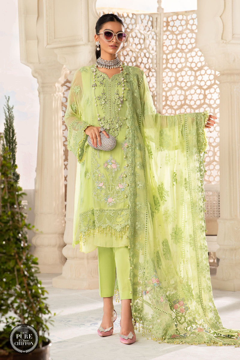 Unstitched Chiffon MPC 22 207 Lime Green