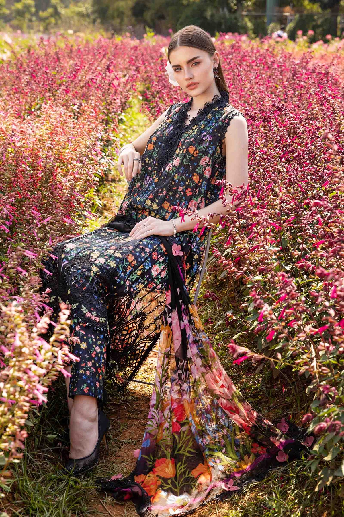Unstitched Voyage a' Luxe Lawn '24 by Maria B | D-2403-A