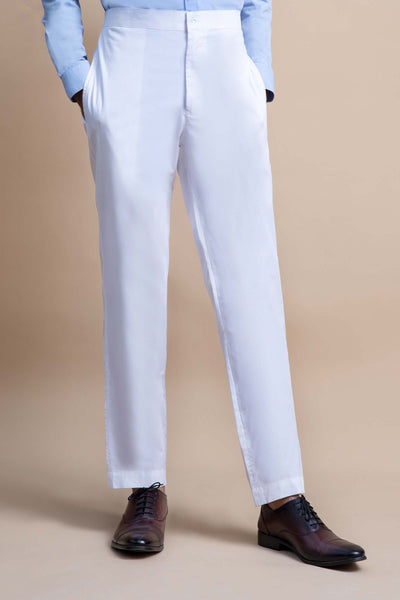 Trouser White GTS-W23-17 Menswear GTSW317-SML-WHT