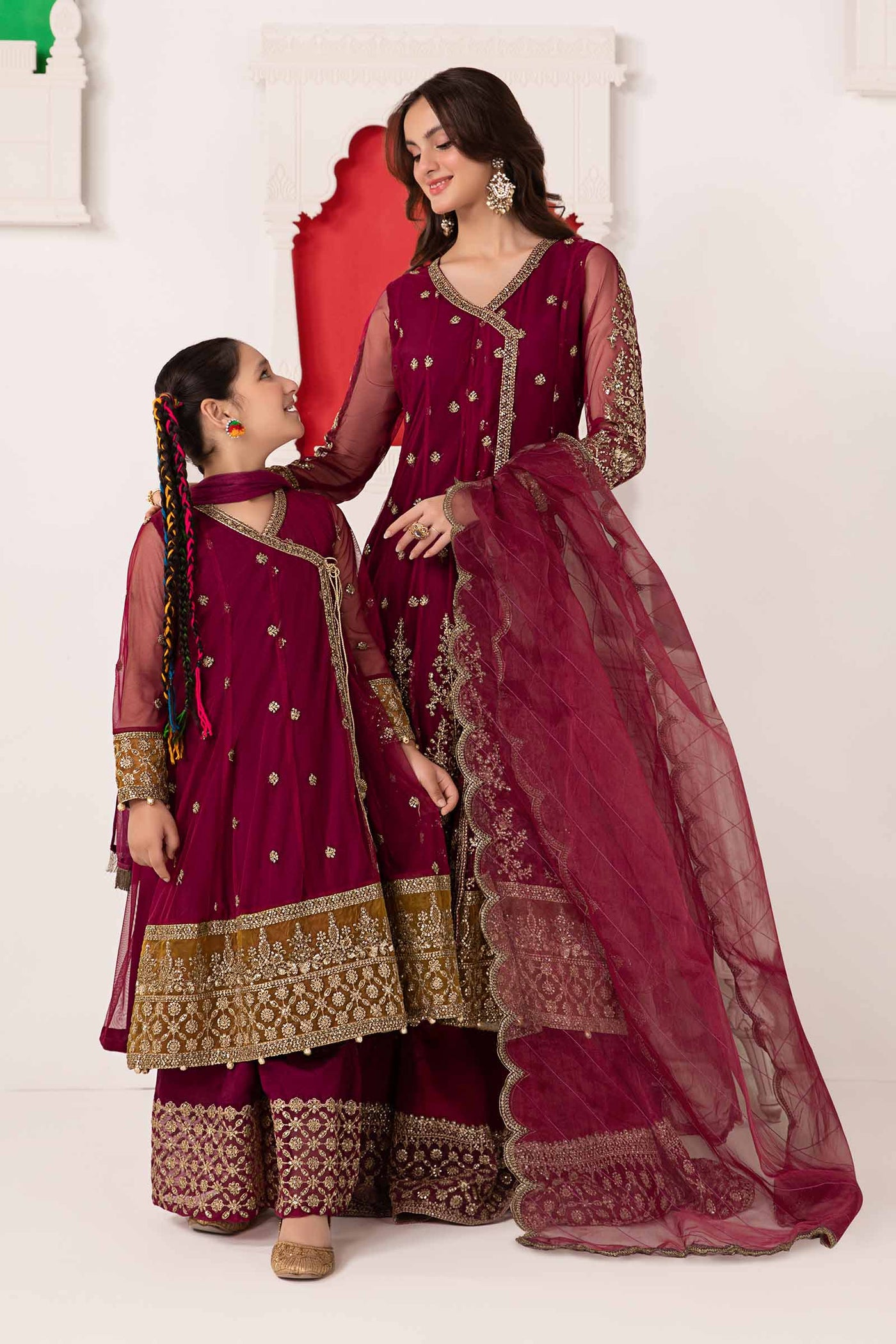 3 Piece Embroidered Net Suit | MKS-EA24-36