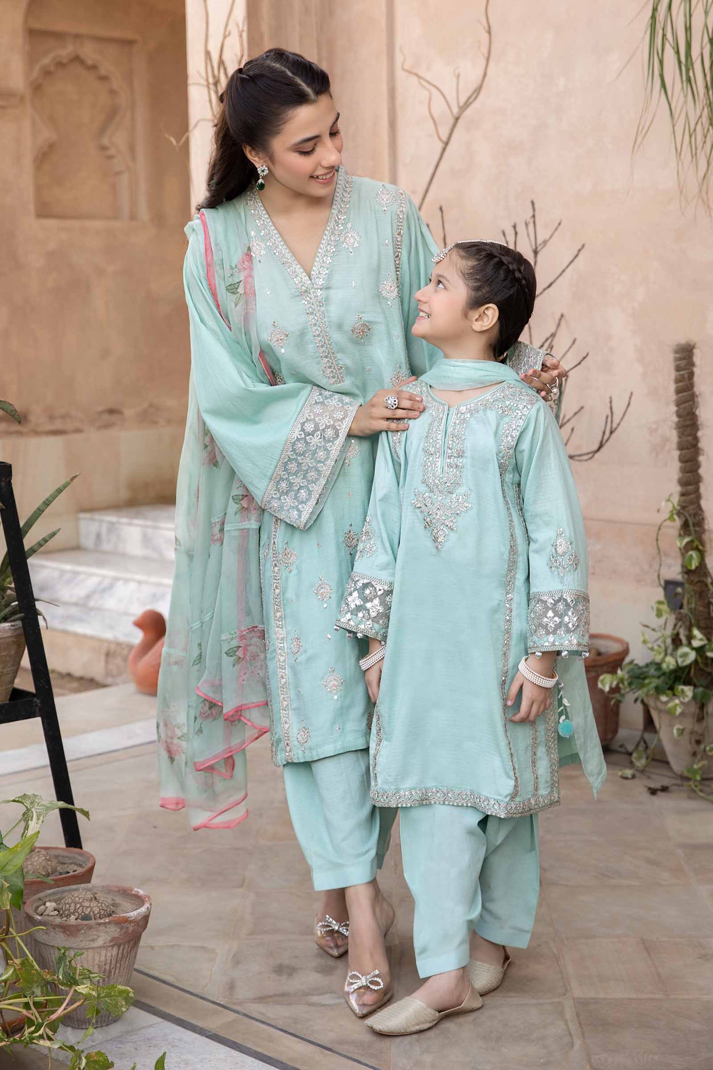 3 Piece Embroidered Dobby Suit