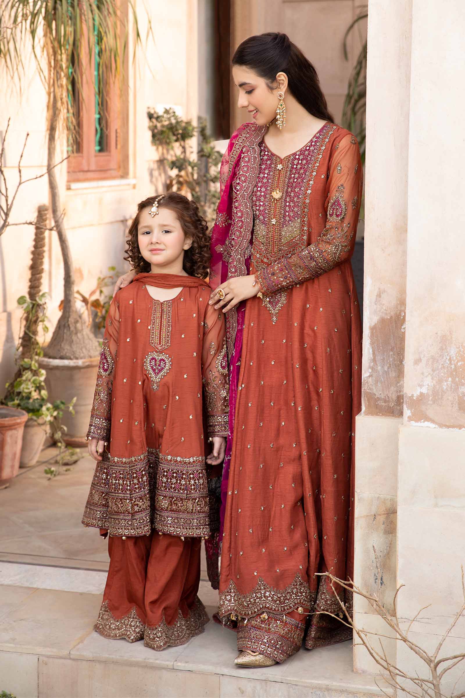 3 Piece Embroidered Raw Silk Suit
