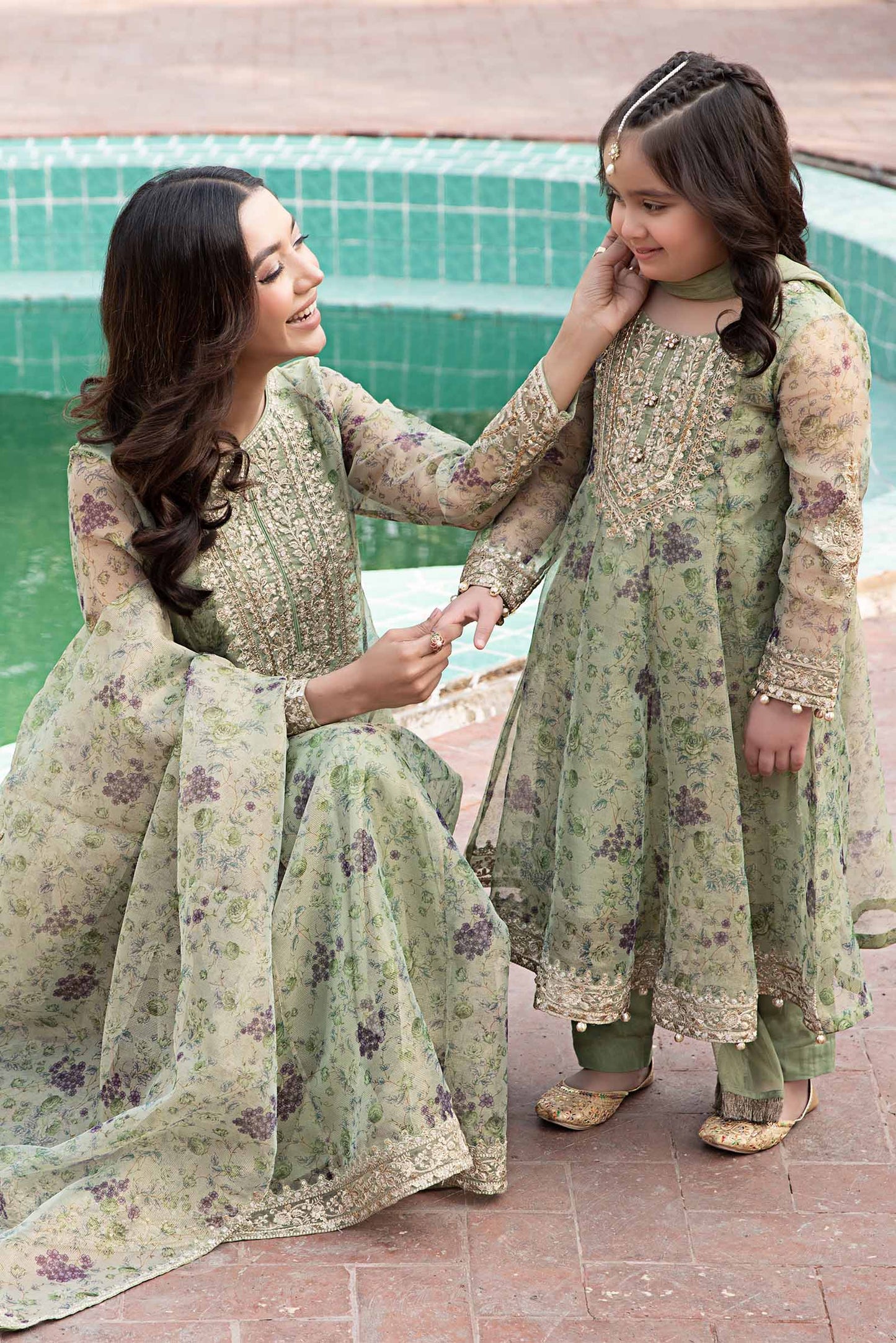 3 Piece Printed Organza Masoori Net Suit