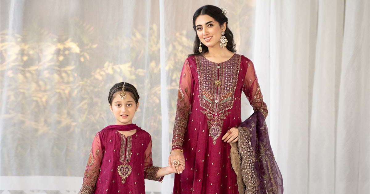 3 Piece Embroidered Raw Silk Suit