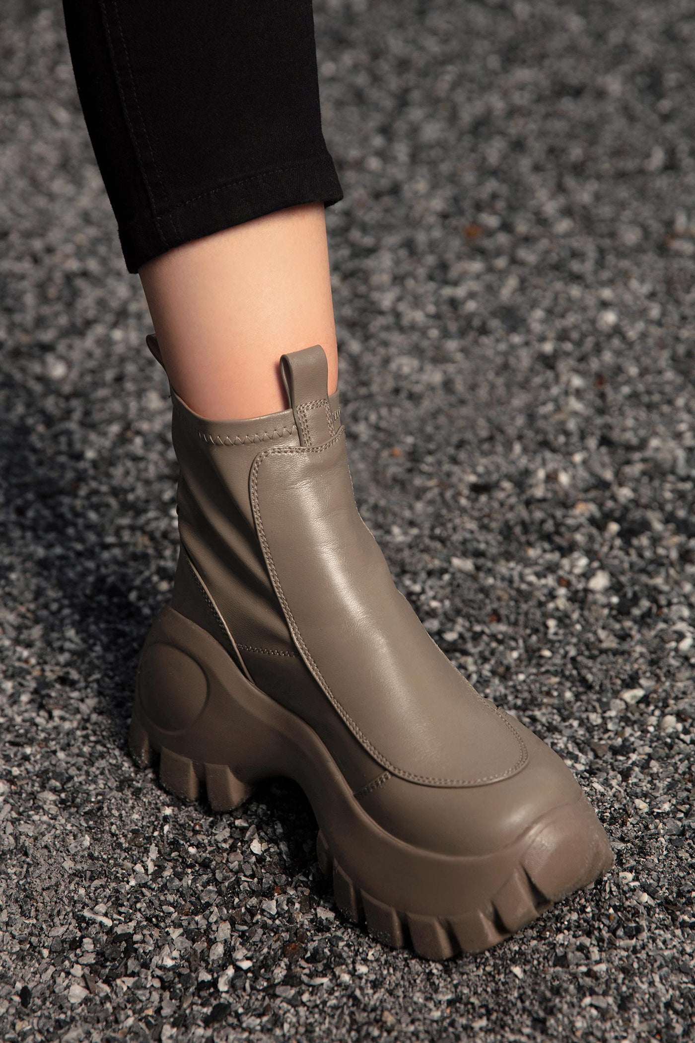 Eggshell Ankle Boots