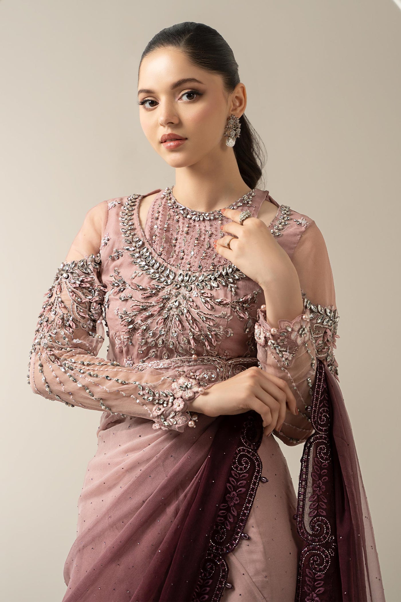 Embroidered Chiffon Saree | BDS-3001
