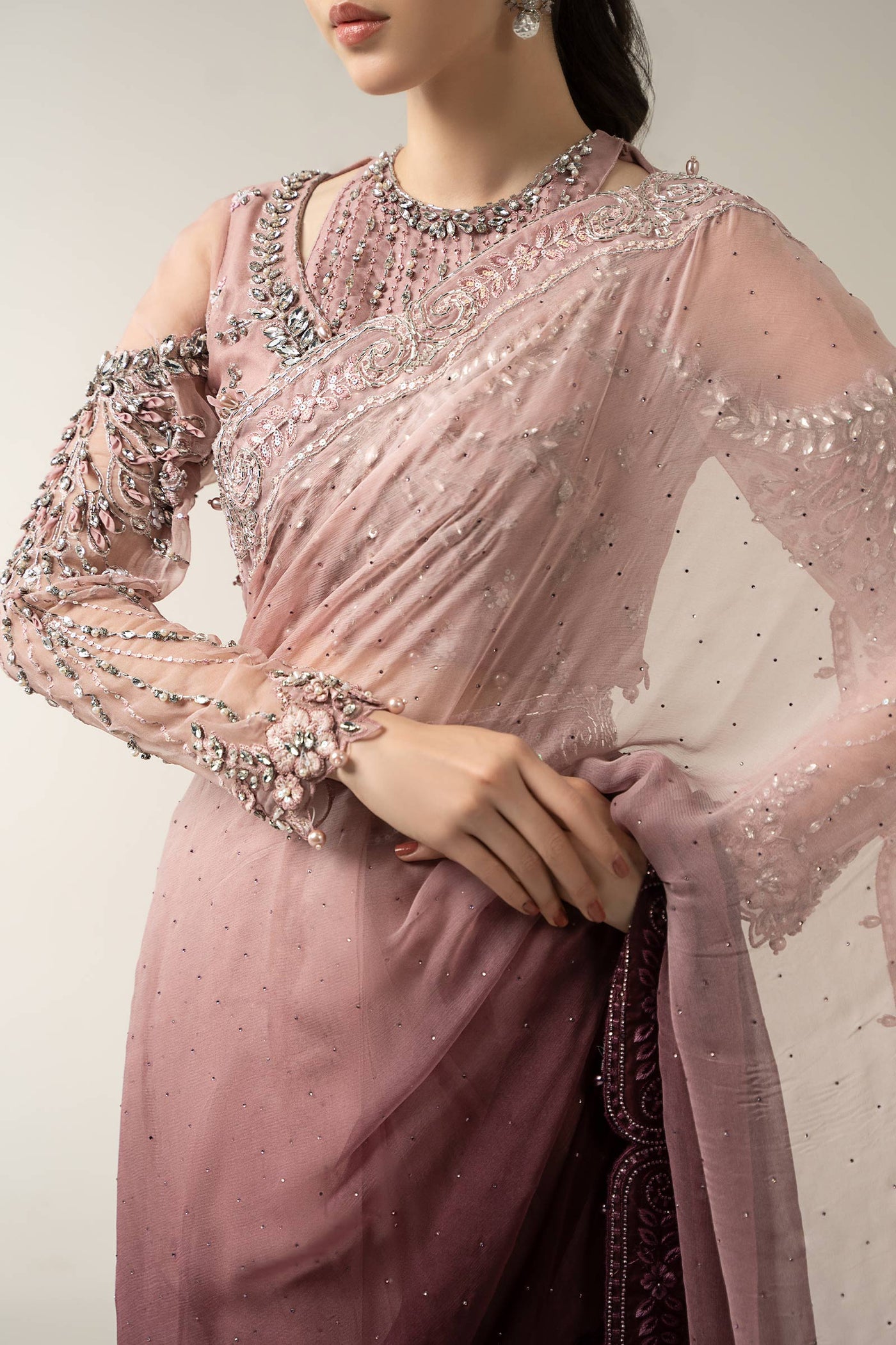 Embroidered Chiffon Saree | BDS-3001
