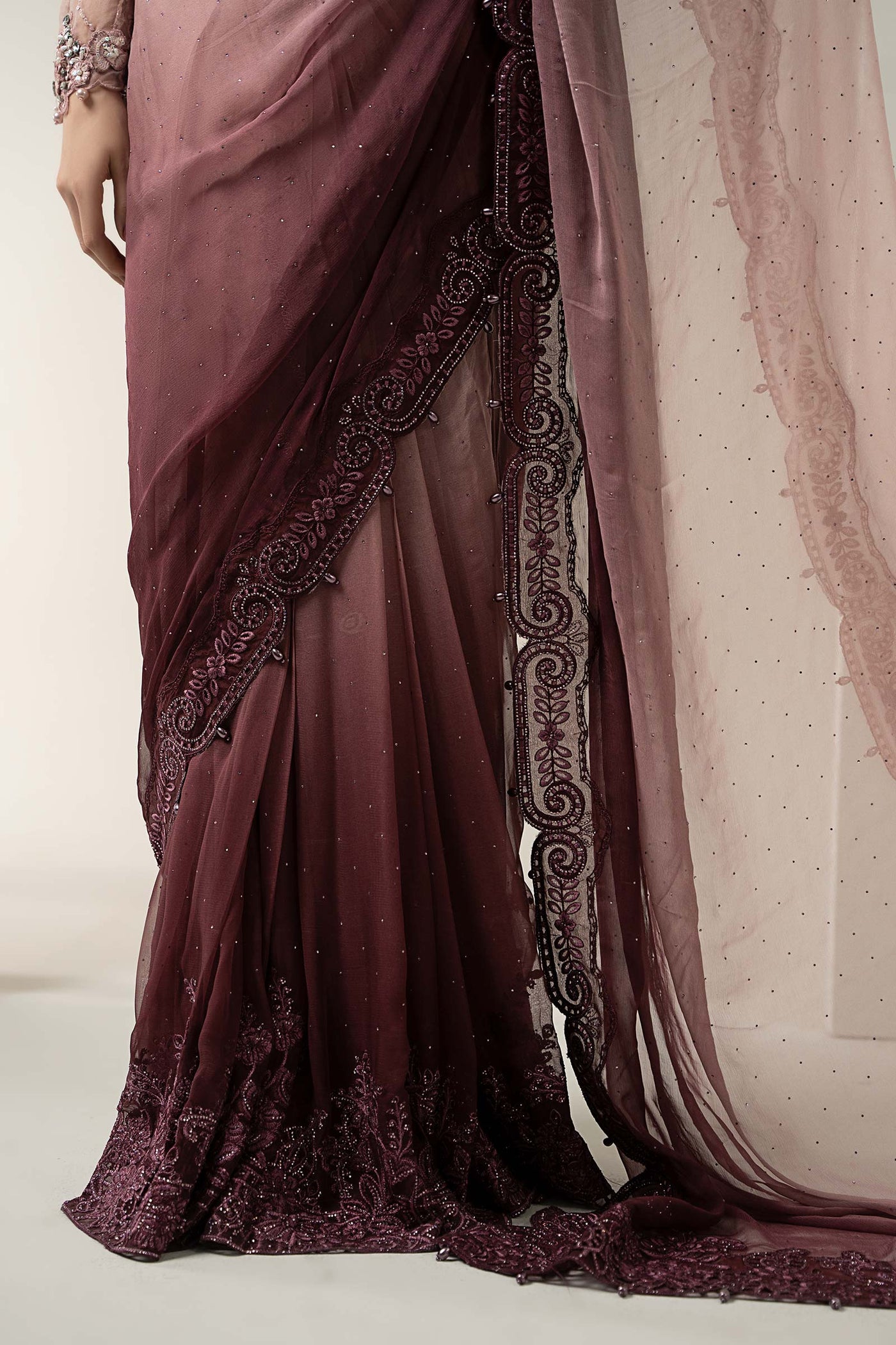 Embroidered Chiffon Saree | BDS-3001