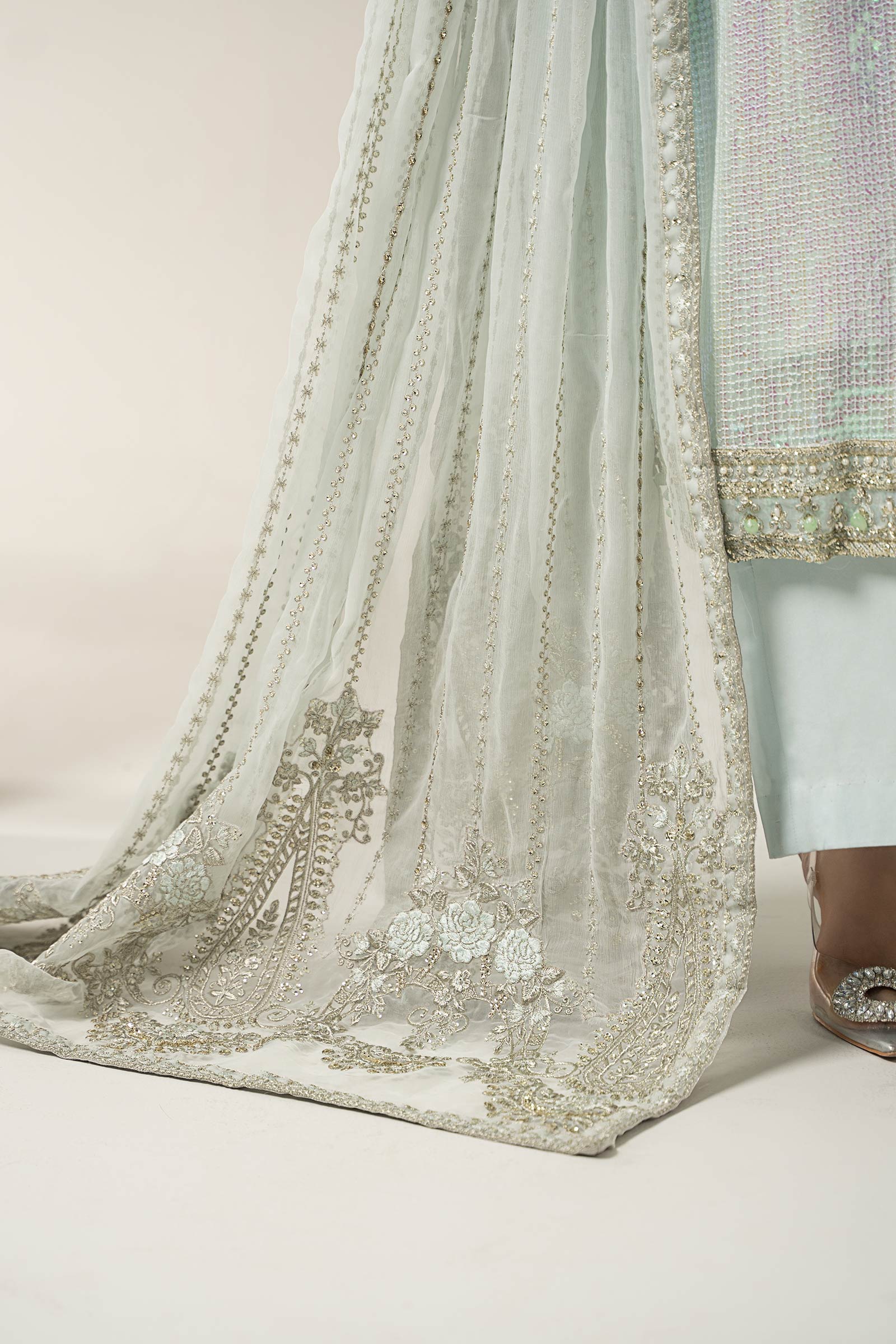 3 Piece Embroidered Chiffon Suit | BDS-3005