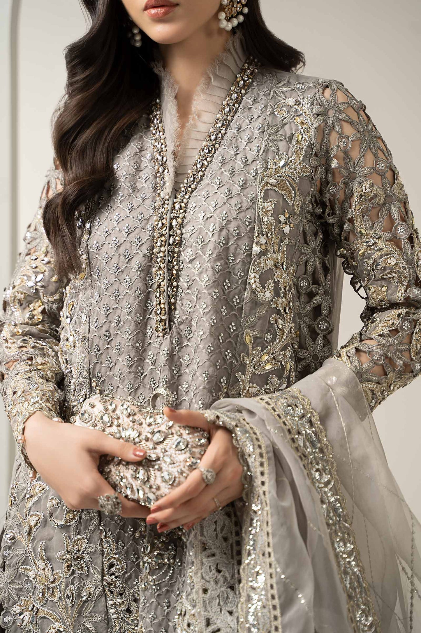 3 Piece Embroidered Organza Suit | BDS-3006