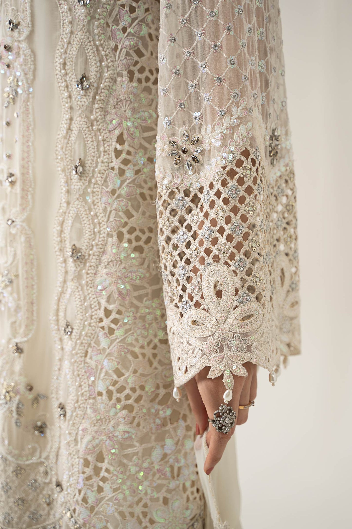 3 Piece Embroidered Chiffon Suit | BDS-3007