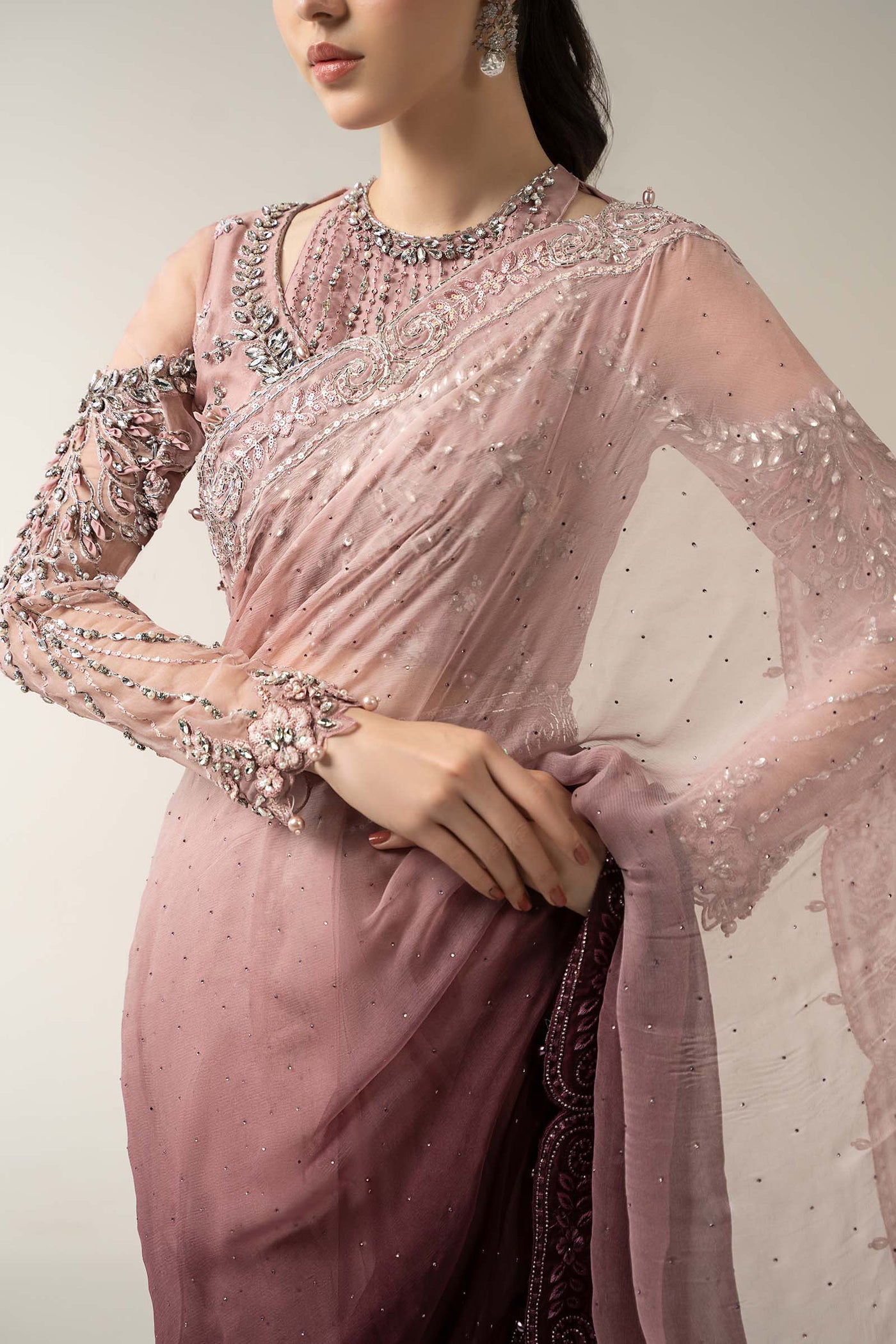 Embroidered Chiffon Saree | BDS-3001