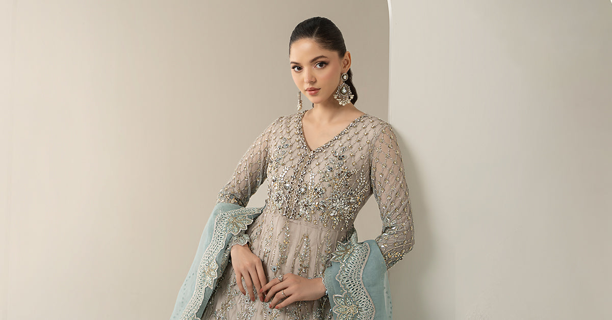 3 Piece Embroidered Net Suit | BDS-3002