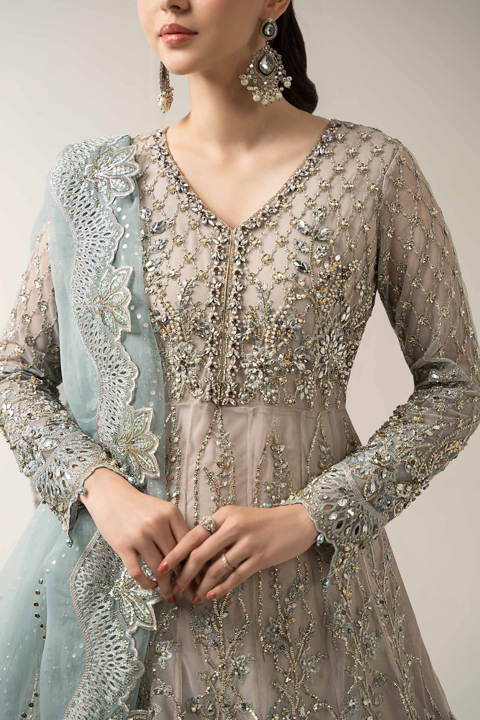 3 Piece Embroidered Net Suit | BDS-3002
