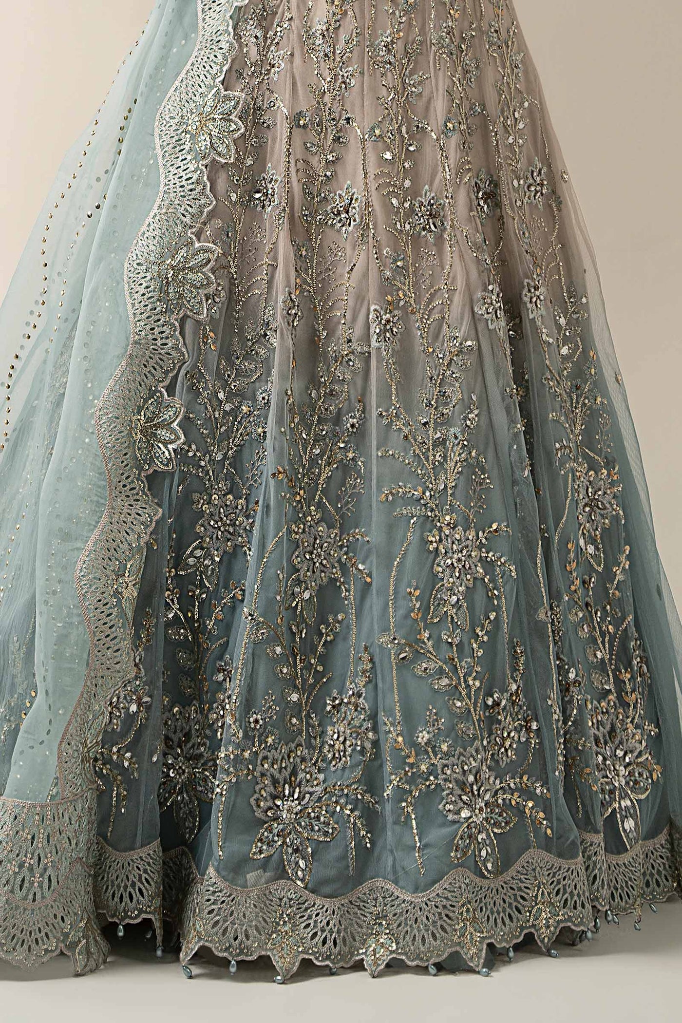 3 Piece Embroidered Net Suit | BDS-3002