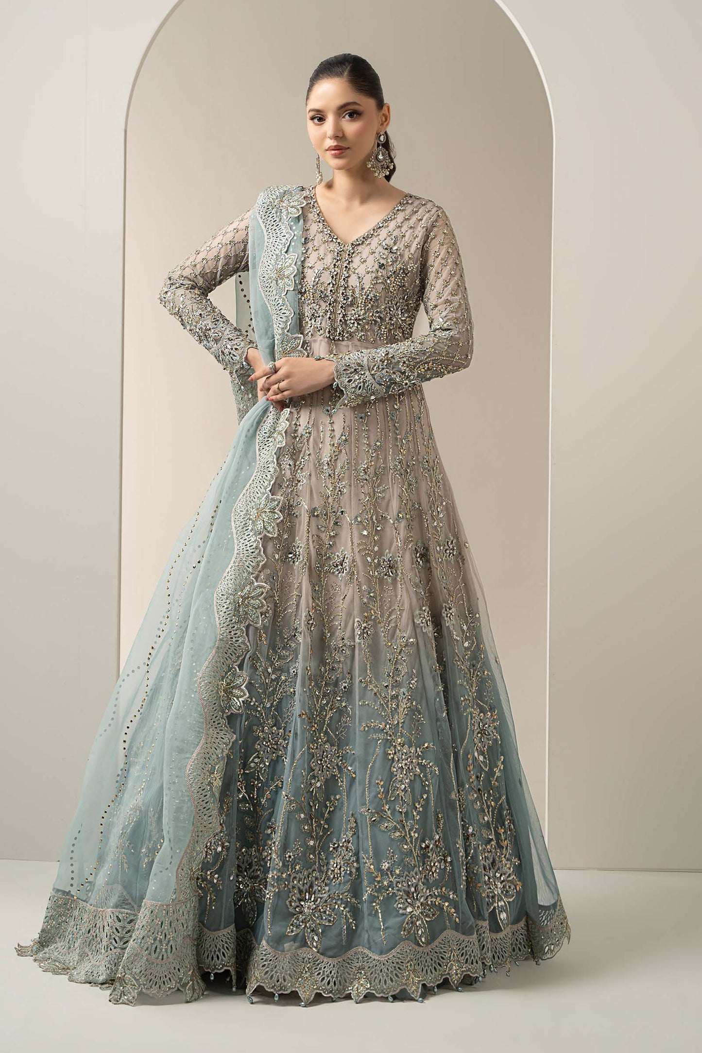 3 Piece Embroidered Net Suit | BDS-3002