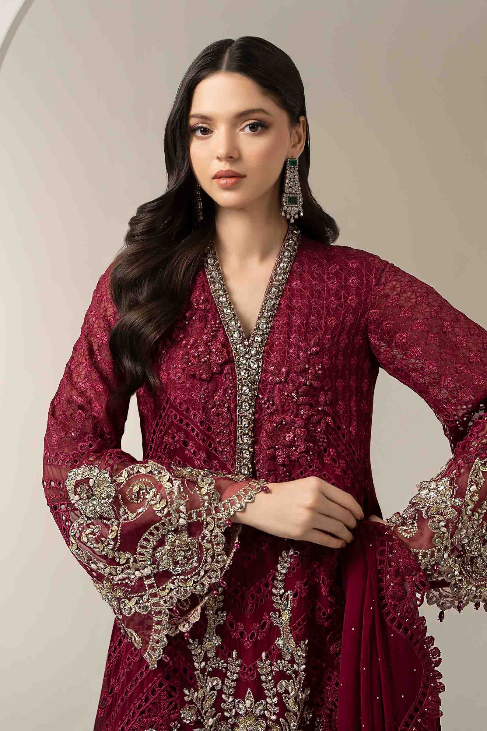 3 Piece Embroidered Chiffon Suit | BDS-3003