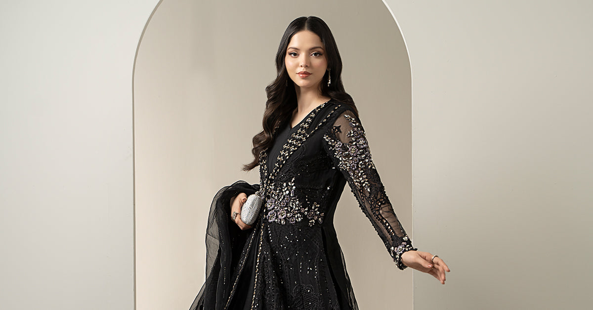 3 Piece Embroidered Organza Suit | BDS-3004