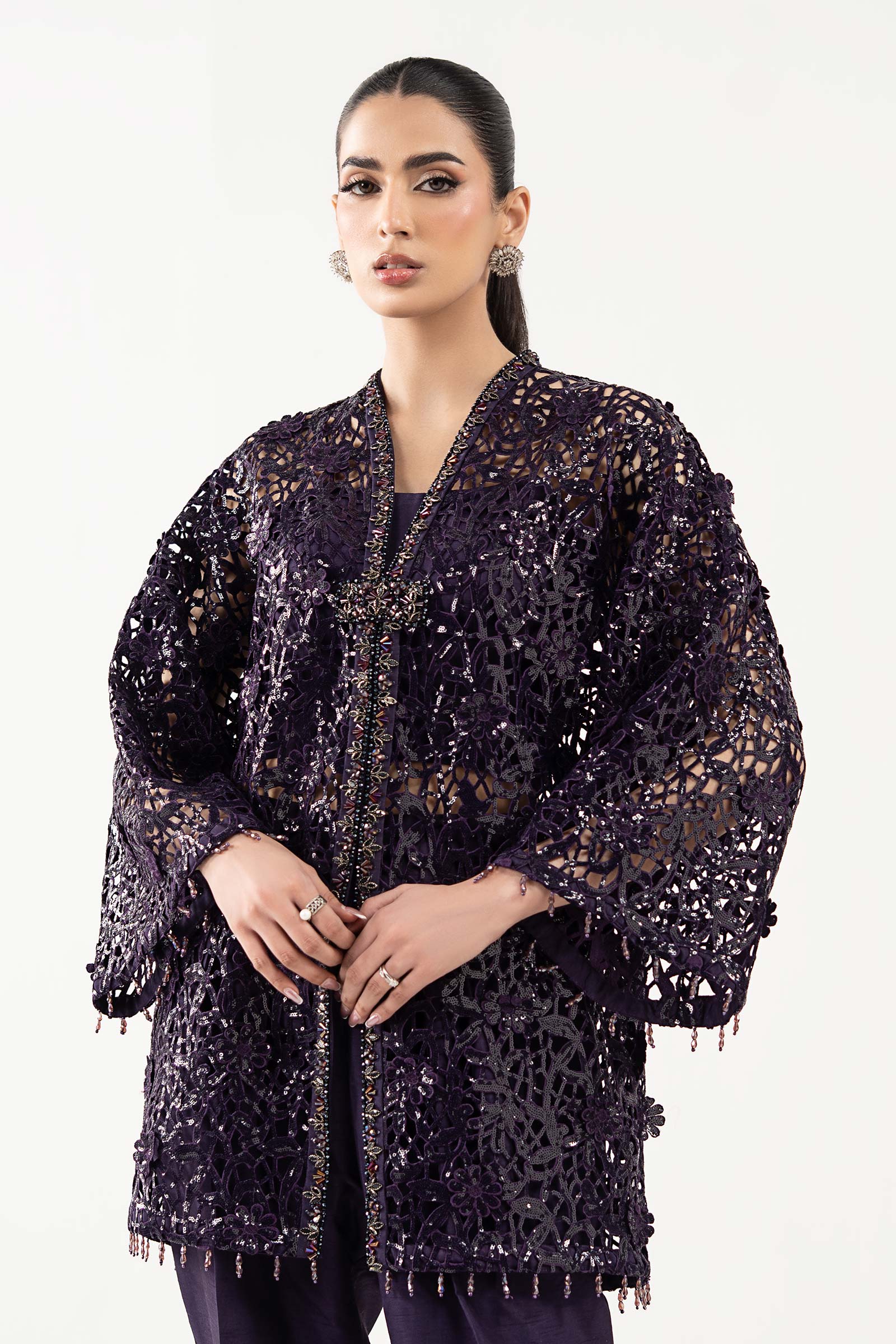 Embroidered Lace Fabric (1Pc)