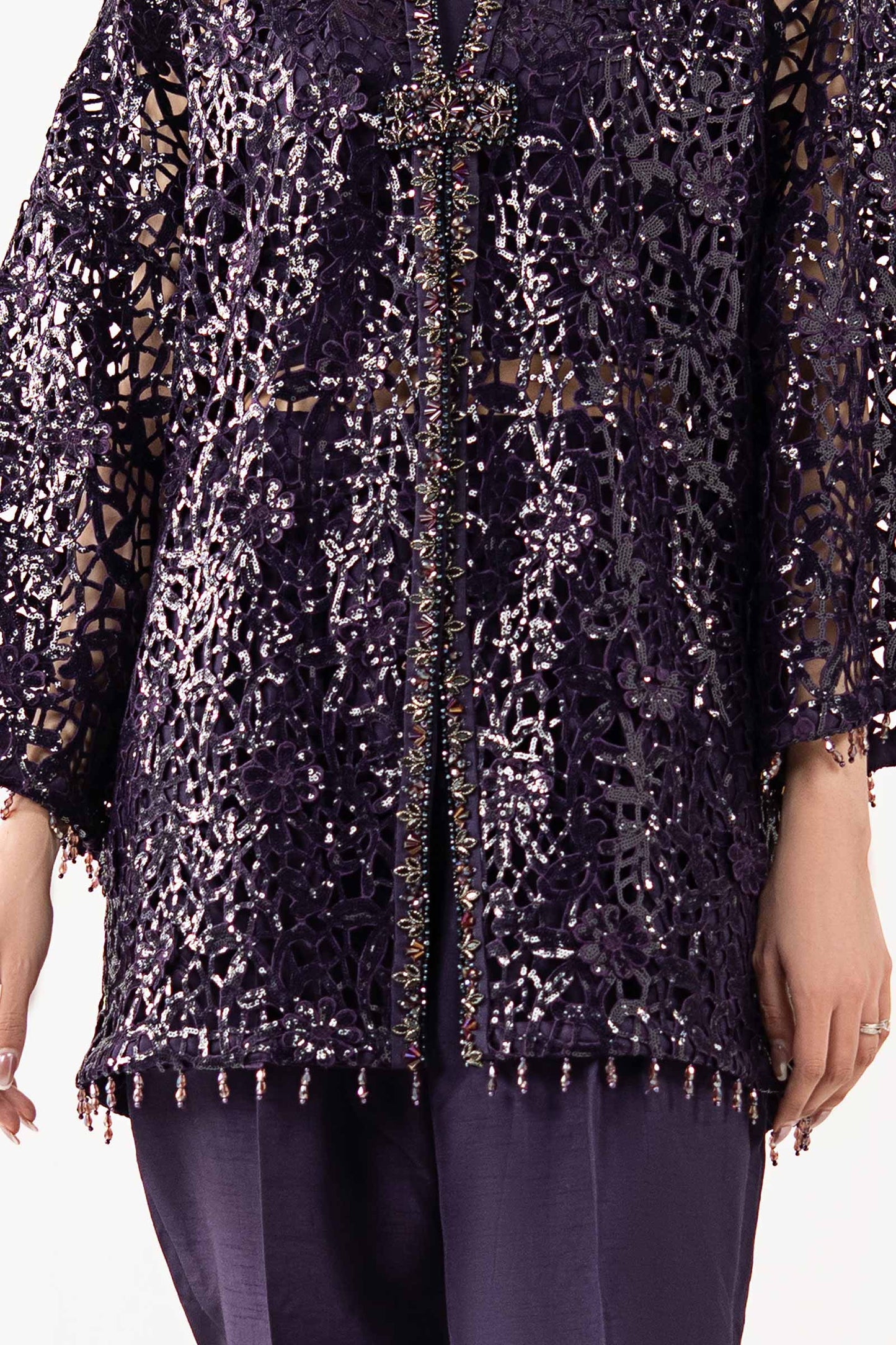 Embroidered Lace Fabric (1Pc)