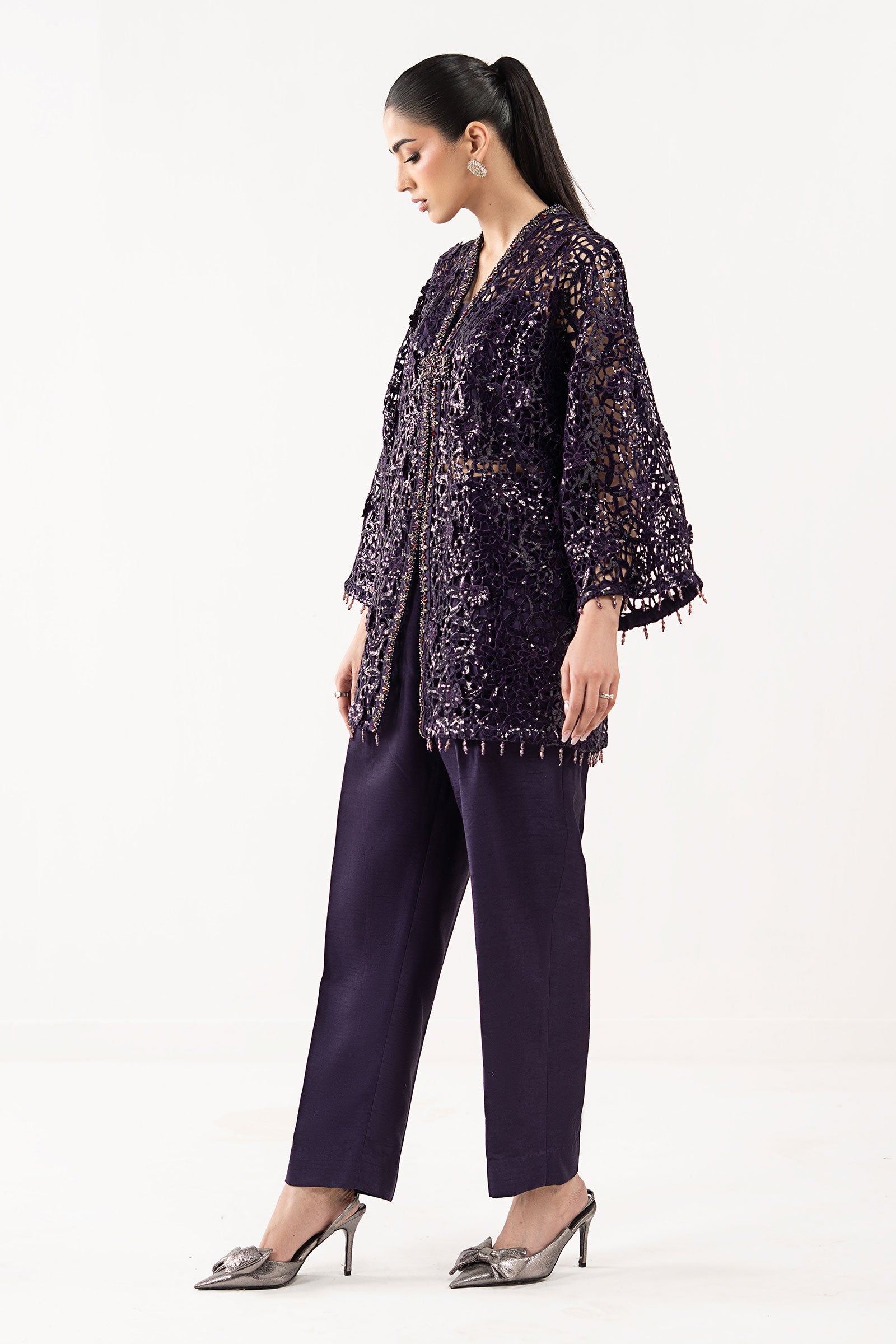 Embroidered Lace Fabric (1Pc)