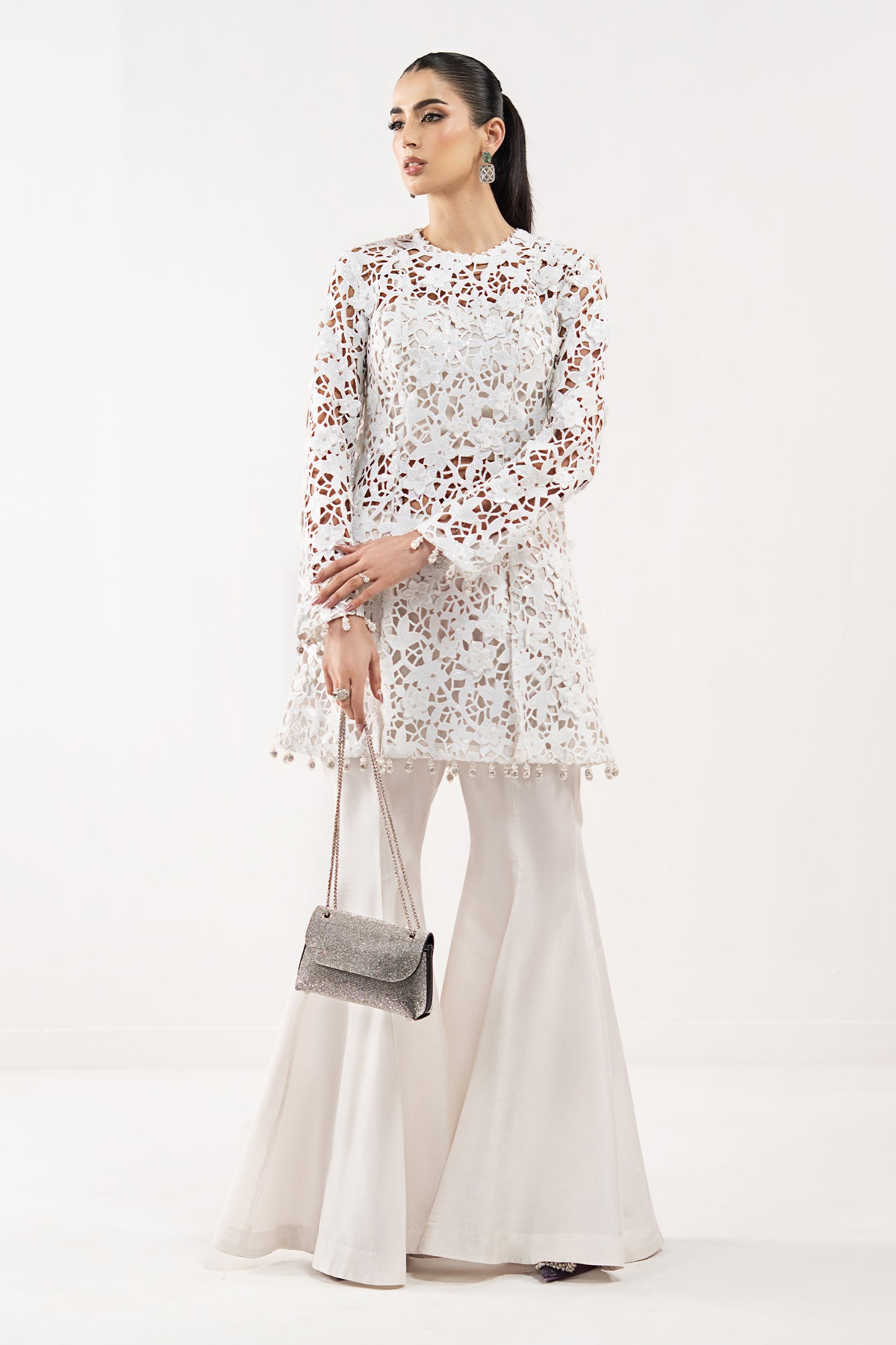 Embroidered Lace Fabric (1Pc)