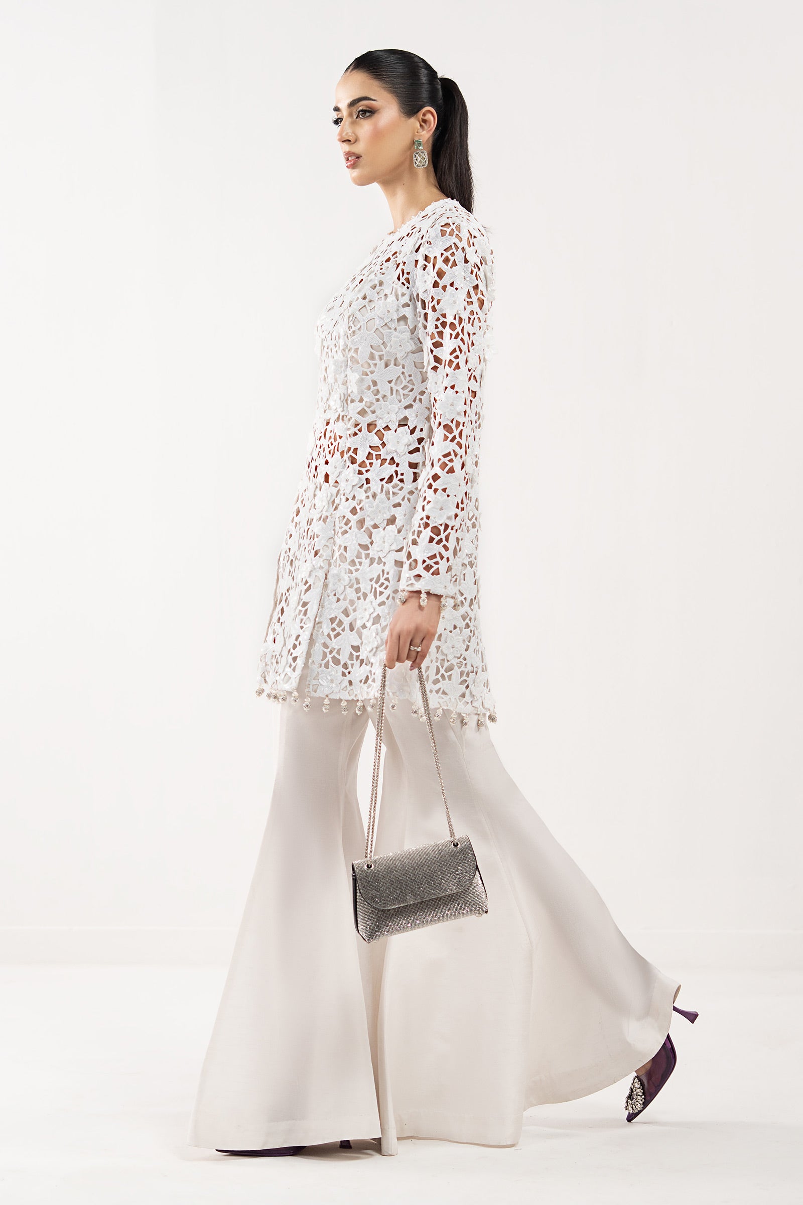 Embroidered Lace Fabric (1Pc)