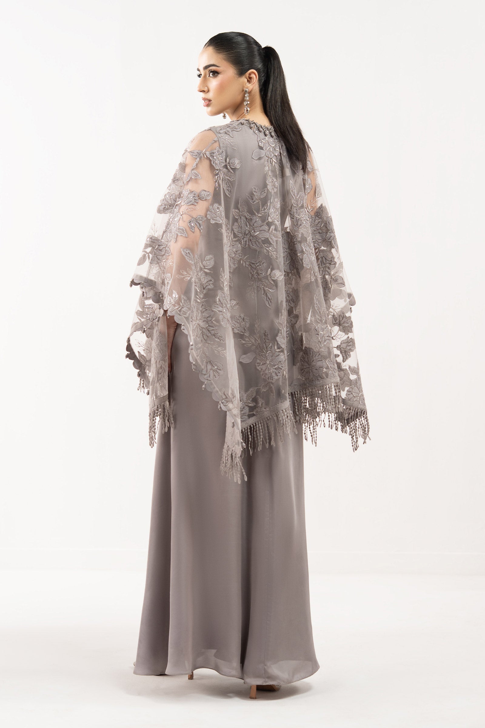 Embroidered Net Fabric (1Pc)