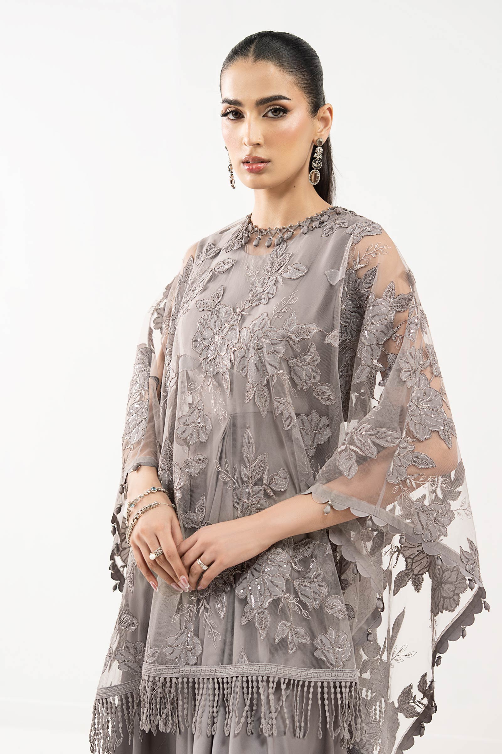 Embroidered Net Fabric (1Pc)