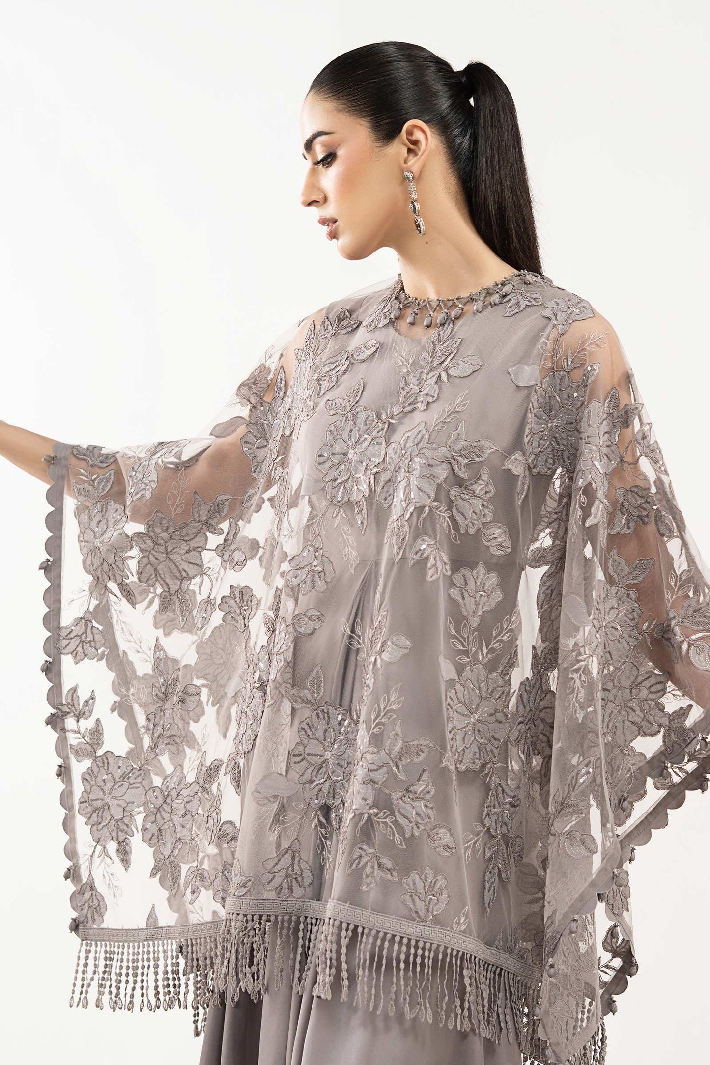 Embroidered Net Fabric (1Pc)