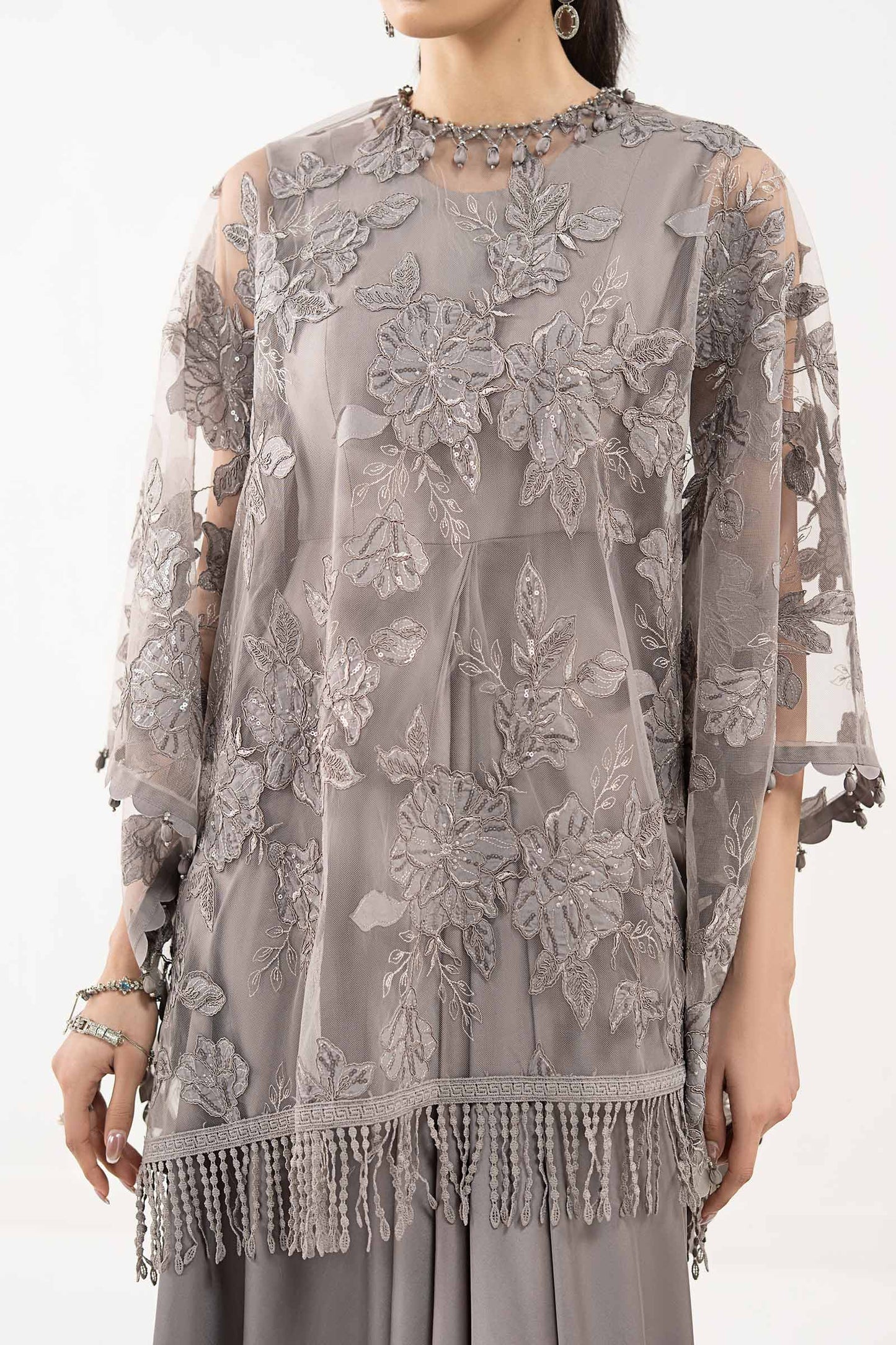 Embroidered Net Fabric (1Pc)