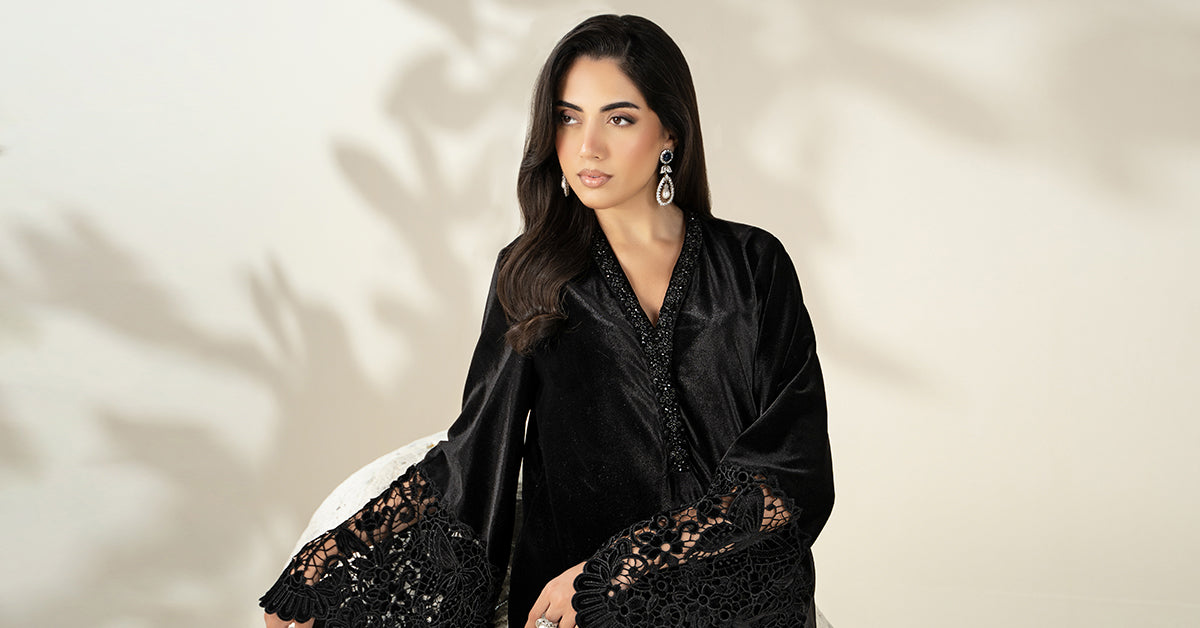 Embroidered Velvet Fabric (1Pc) | LF-CH25-03